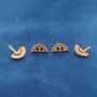 Gold Split Circle Smiley Face Statement Stud Earrings, thumbnail 5 of 7