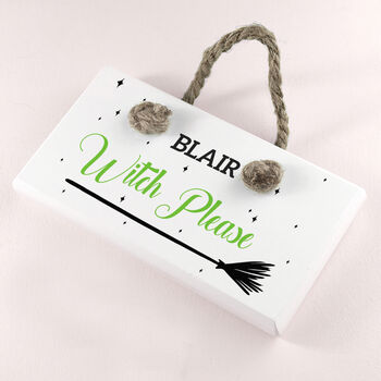 Personalised Halloween Witches Broom Sign, 6 of 6