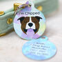 Watercolour Personalised Dog ID Name Tag Bauble, thumbnail 1 of 12