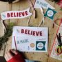 Christmas Believe In Magic Flags Card, thumbnail 1 of 11