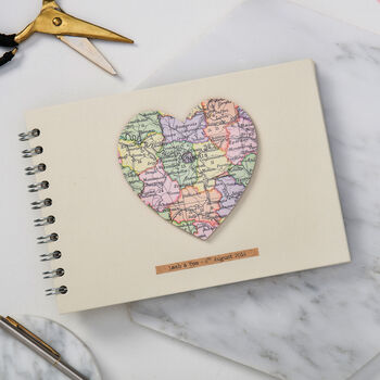 Personalised Vintage Map Heart Album, 2 of 6