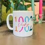 Personalised Colourful Birth Year Birthday Mug, thumbnail 1 of 3