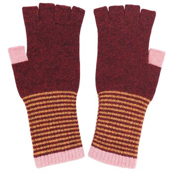 Ladies Lambswool Fingerless Gloves, 7 of 8