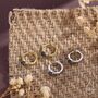 Oval Black Opal Huggie Hoop Earrings In Sterling Silver, thumbnail 5 of 10