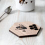 Honeycomb And Bee Walnut Coaster, thumbnail 2 of 5