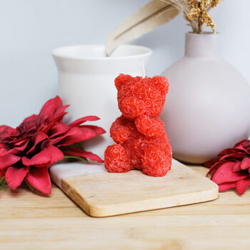 Red Rose Teddy Bear Candle, 3 of 3