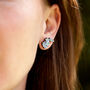 Inky Forget Me Not Birch Climber Stud Earrings, thumbnail 3 of 12