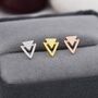 Sterling Silver Double Triangle Stud Earrings, thumbnail 1 of 12