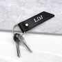 Handmade Personalised Initial Leather Pointed Keyring, thumbnail 1 of 6