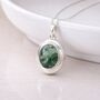 Personalised Sterling Silver Moss Agate Gemstone Photo Locket Necklace, thumbnail 1 of 8