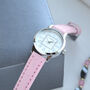 Engraved Ladies Wrist Watch With Pink Strap, thumbnail 1 of 3