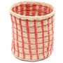 Sahihi: Red Check Woven Storage Basket, thumbnail 5 of 7