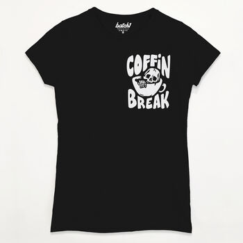Coffin Break Women's Halloween T Shirt, 9 of 10