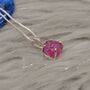 Raw Ruby Pendant Sterling Silver Chain Necklace, thumbnail 6 of 12