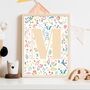 Custom Floral Initials Baby Letter Personalised Art Print, thumbnail 2 of 5