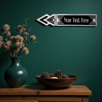 Personalised Metal Door Sign Art Deco Or Modern, 2 of 8