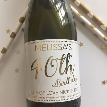 Personalised Mini 40th Special Year Prosecco Label, 2 of 3