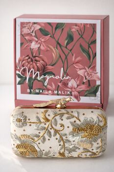 Austin | Ivory And Gold Zardozi Bridal Clutch Bag, 3 of 7
