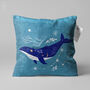 Blue Pillow Cover With Whale And Ursa Major Design, thumbnail 1 of 7