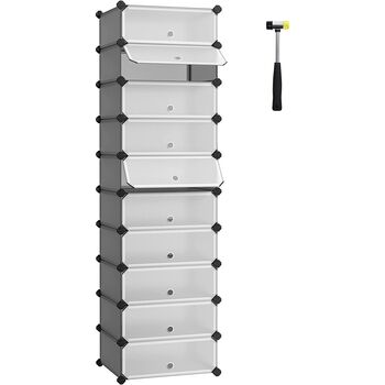 Interlocking 10 Grey Slots Modular Rack Shelf Unit, 2 of 7