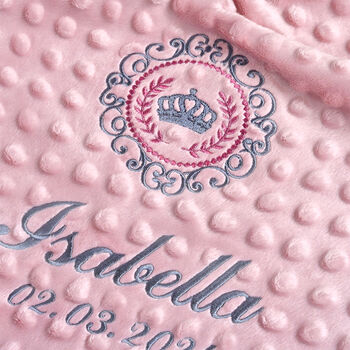 New Born Baby Girl Personalised Blanket, 3 of 10