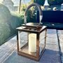 Copper Hurricane Lantern With Rope Handle, thumbnail 5 of 10