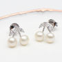 Sterling Silver And Freshwater Pearl Stud Earrings, thumbnail 2 of 6