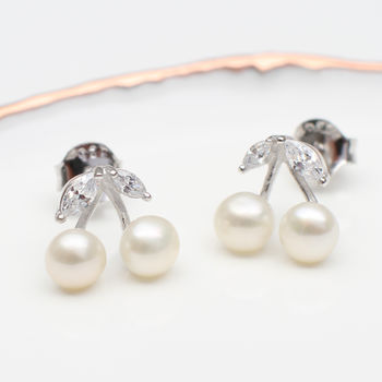 Sterling Silver And Freshwater Pearl Stud Earrings, 2 of 6