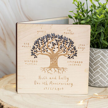 5th Wedding Anniversary Timeline Engraved Wooden Card, 4 of 4