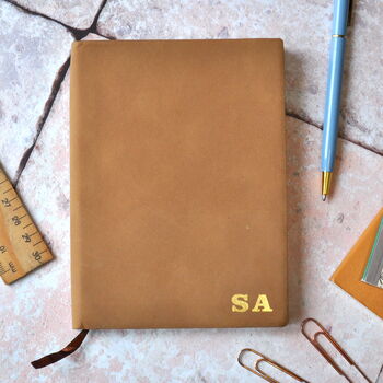 Personalised Initial Leather Notebook, 2 of 5