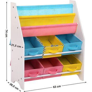 Storage Organiser Shelf Unit Containers Book Rack, 9 of 9