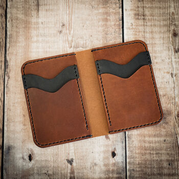 Personalised Bespoke Leather Mens Vertical Card Wallet, 11 of 12