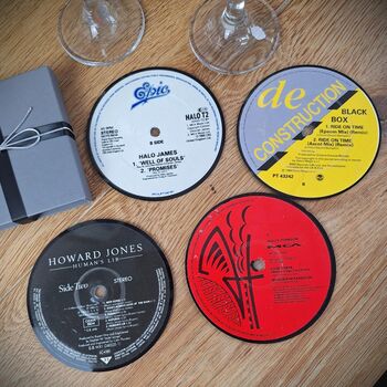 Vinyl Record Coasters 80s Pop Rock Set Of Four, 2 of 8