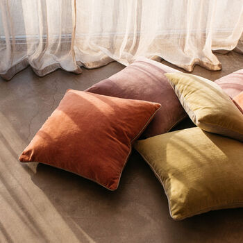 Misi Washed Coral Velvet Cushion, 4 of 7