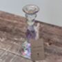 Pearl Shimmer Glass Candlestick, 16cm, thumbnail 1 of 3