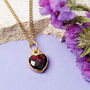 Gold Plated Heart Garnet Gemstone Necklace, thumbnail 1 of 7