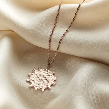 Personalised Crown Hammered Disc Necklace, 3 of 10