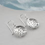 Sterling Silver Dangly Bubble Dish Earrings, thumbnail 2 of 6