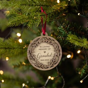 Personalised 'In Loving Memory' Wooden Christmas Bauble, 2 of 5