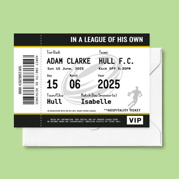 Personalised Rugby Ticket Card For Dad, 2 of 3