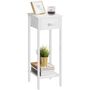 Set Of Two White Slim Bedside Side End Table Nightstand, thumbnail 9 of 9