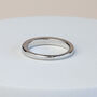 Inlaid Crystal Simple Silver Band Ring, thumbnail 4 of 4