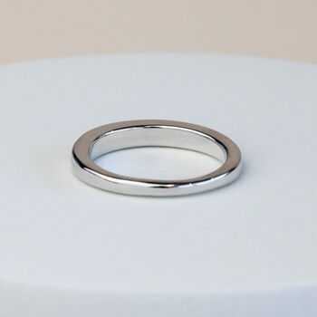 Inlaid Crystal Simple Silver Band Ring, 4 of 4