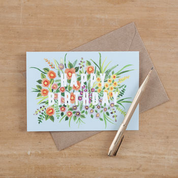Floral Happy Birthday Greeting Card, 4 of 6