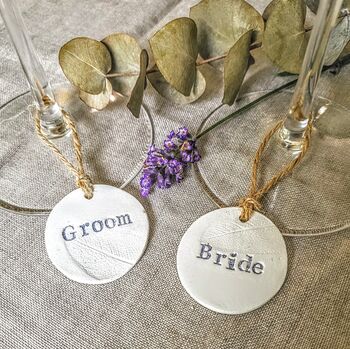 Five Personalised Botanical Place Setting Wedding Tags, 4 of 9