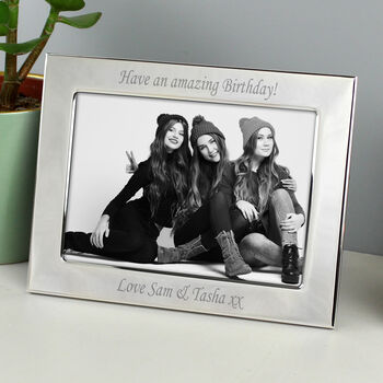 Personalised Silver Plated 7x5 Landscape Photo Frame, 4 of 8