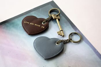 Luxury Leather Heart Key Chain, 2 of 5