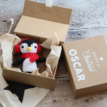 Baby's First Christmas Keepsake Box With Penguin Rattle, 2 of 4