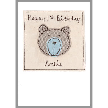 Personalised Bear Birthday Card For Him, 3 of 12