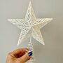 White Sparkle Star Tree Topper, thumbnail 1 of 3